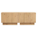 Lorinda Sideboard Rectangular Solid Oak With Rattan Doors 3 Adjustable Shelves With Cable Management Natural Finish