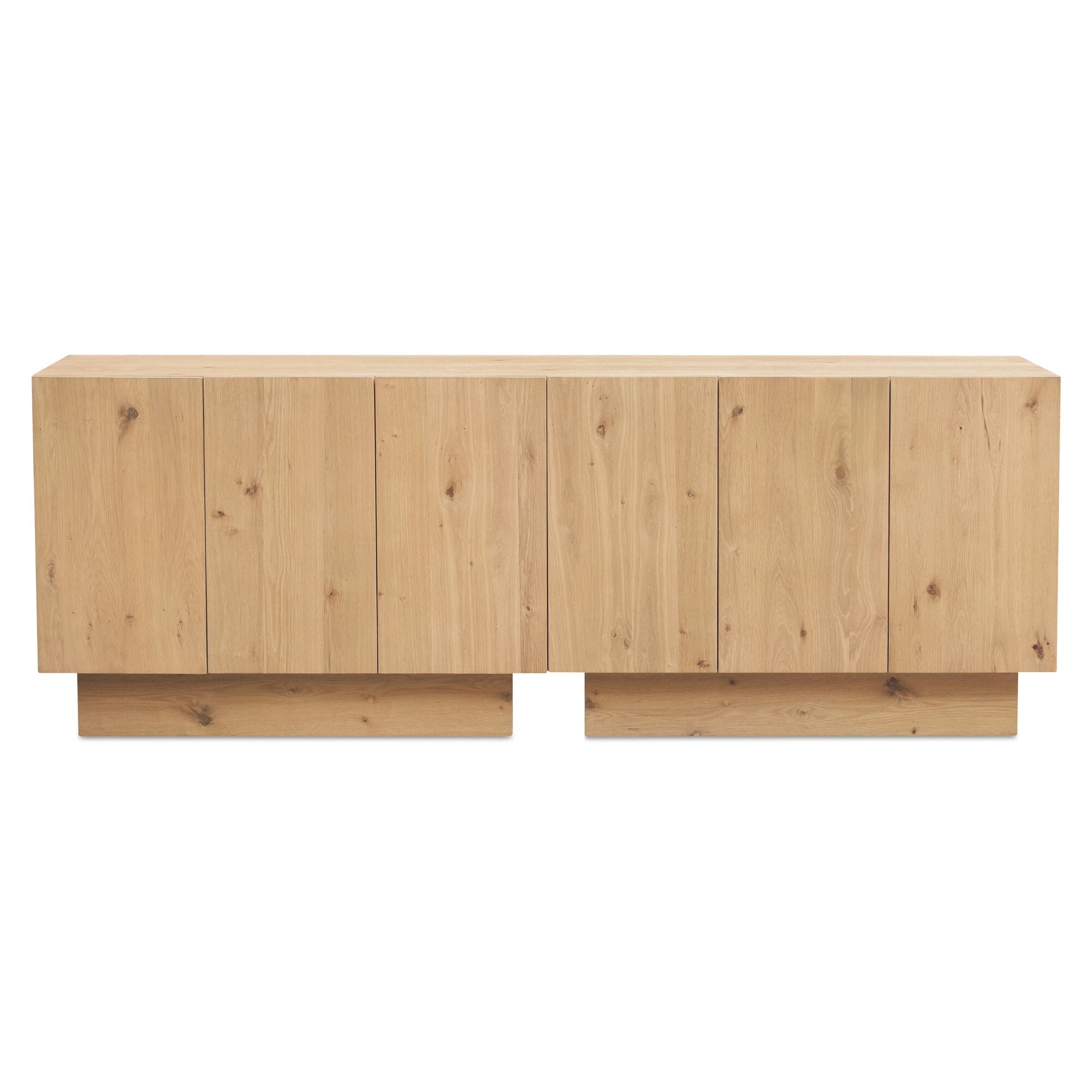 Lorinda Sideboard Rectangular Solid Oak With Rattan Doors 3 Adjustable Shelves With Cable Management Natural Finish