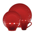 Lorren Home Trends 16 Piece Stoneware Scroll Dinnerware Set Red