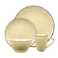 Lorren Home Trends 16 Piece Stoneware Scroll Dinnerware Set Yellow
