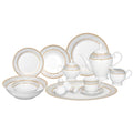 Lorren Home Trends 57 Piece Porcelain Dinnerware Set With Gold Accent