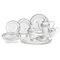 Lorren Home Trends 57 Piece Viola Bone China Dinnerware Set Service For 8