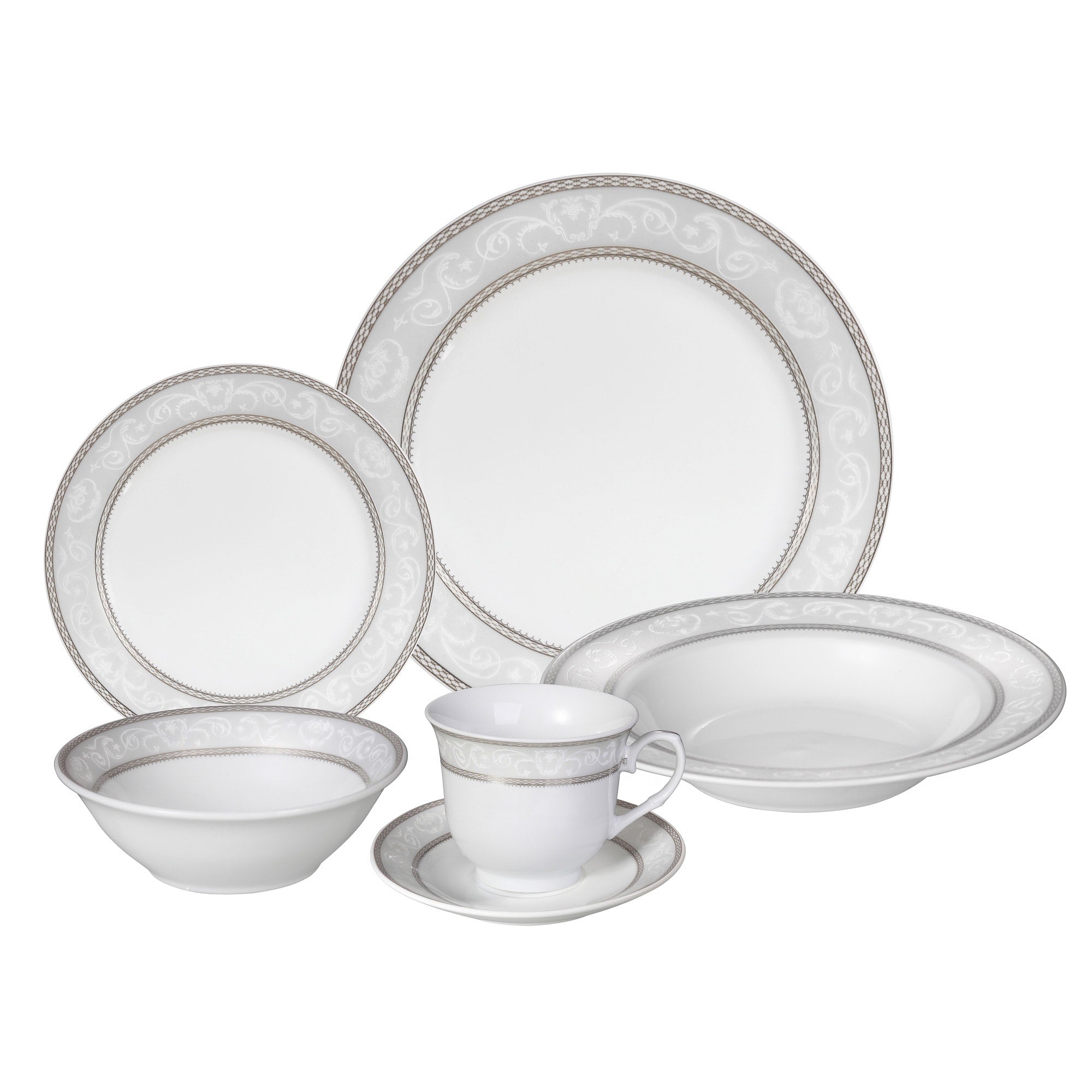Lorren Home Trends Sirena 24 Piece Porcelain Dinnerware Set
