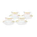 Gold Floral Pattern Tea Coffee Set For Four