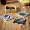 Los Angeles Kings 4 Piece Ceramic Coasters Set With Wood Caddy