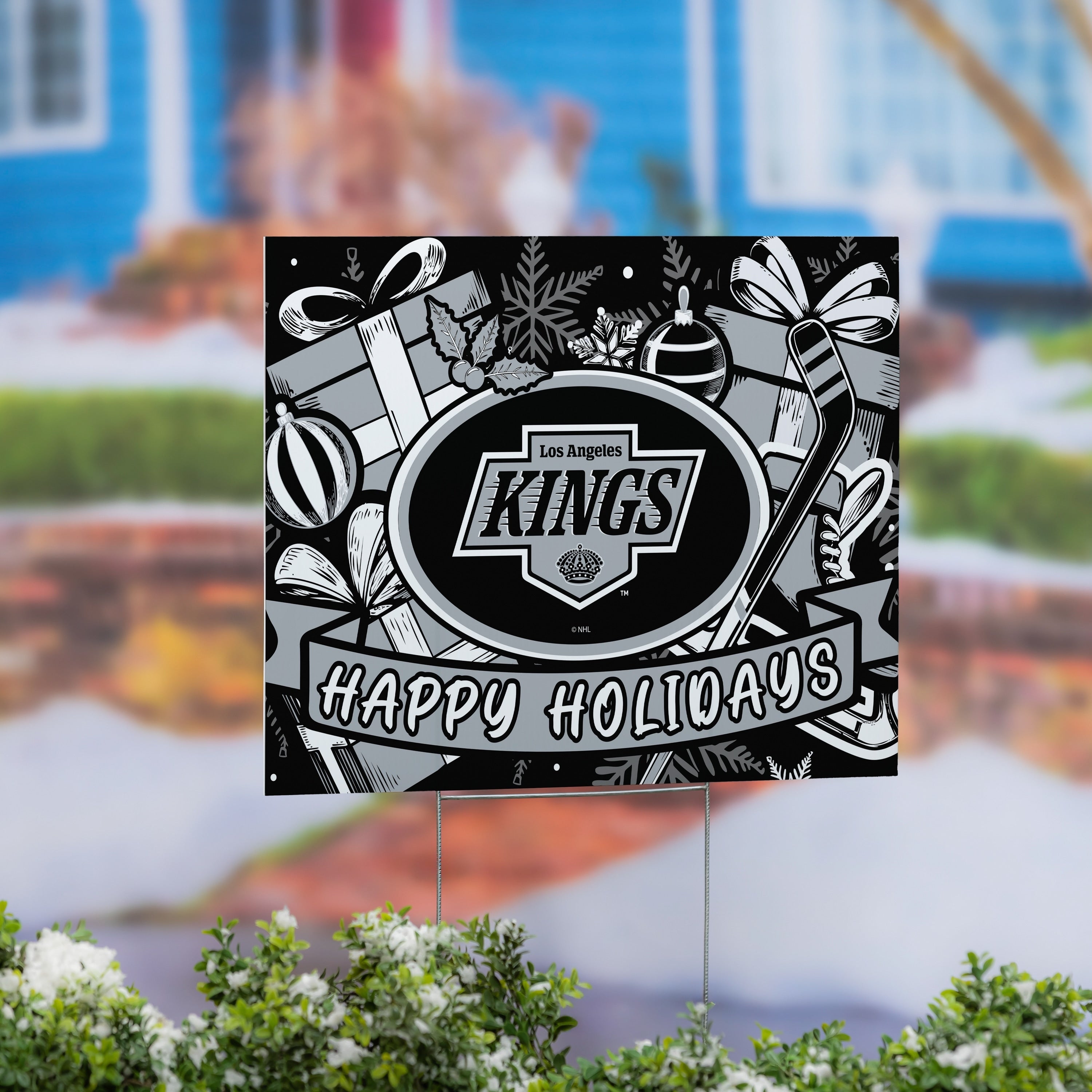 Los Angeles Kings Yard Sign Happy Holidays 24 X 18