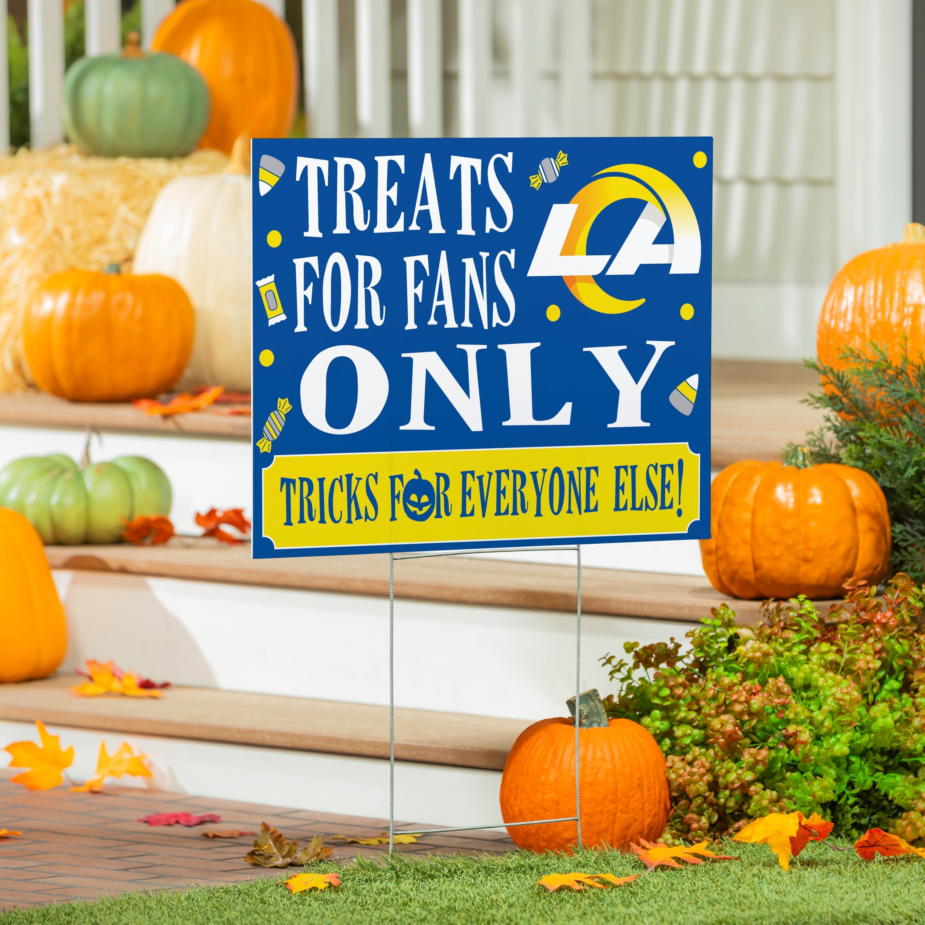 Los Angeles Rams Yard Sign Halloween Treats For Fans