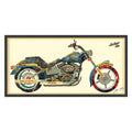 Empire Art Los Angeles Rider Hand Made Signed Art Collage By Ead Artists Co Op Under Tempered Glass In Black Frame