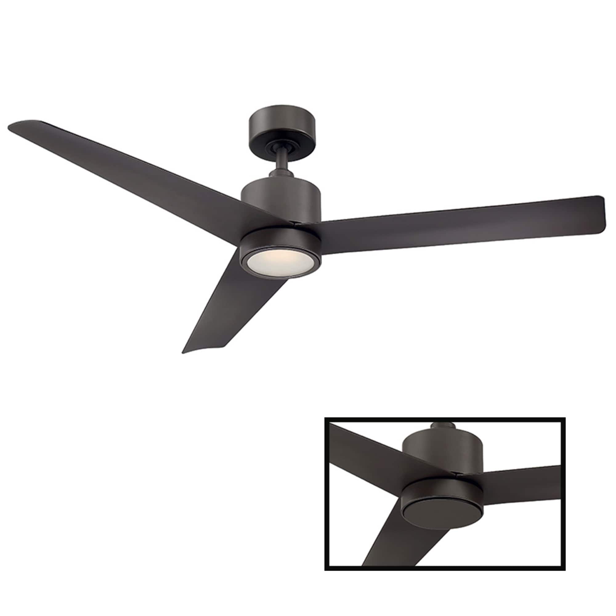 Lotus 54 Inch Three Blade Indoor Outdoor Smart Ceiling Fan With Six Speed Dc Motor And Led Light.