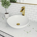 Lotus Matte Stone Round Vessel Bathroom Sink Set With Duris Faucet In Matte Gold