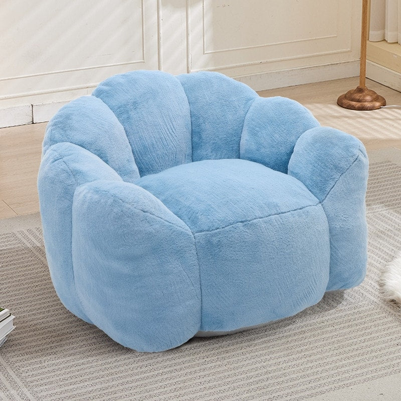 Lotus Style Compression Sofa Adult Bean Bag With Pull Ring Plush 43.7 X 39.76 X 26.77 Inches No Installation Required