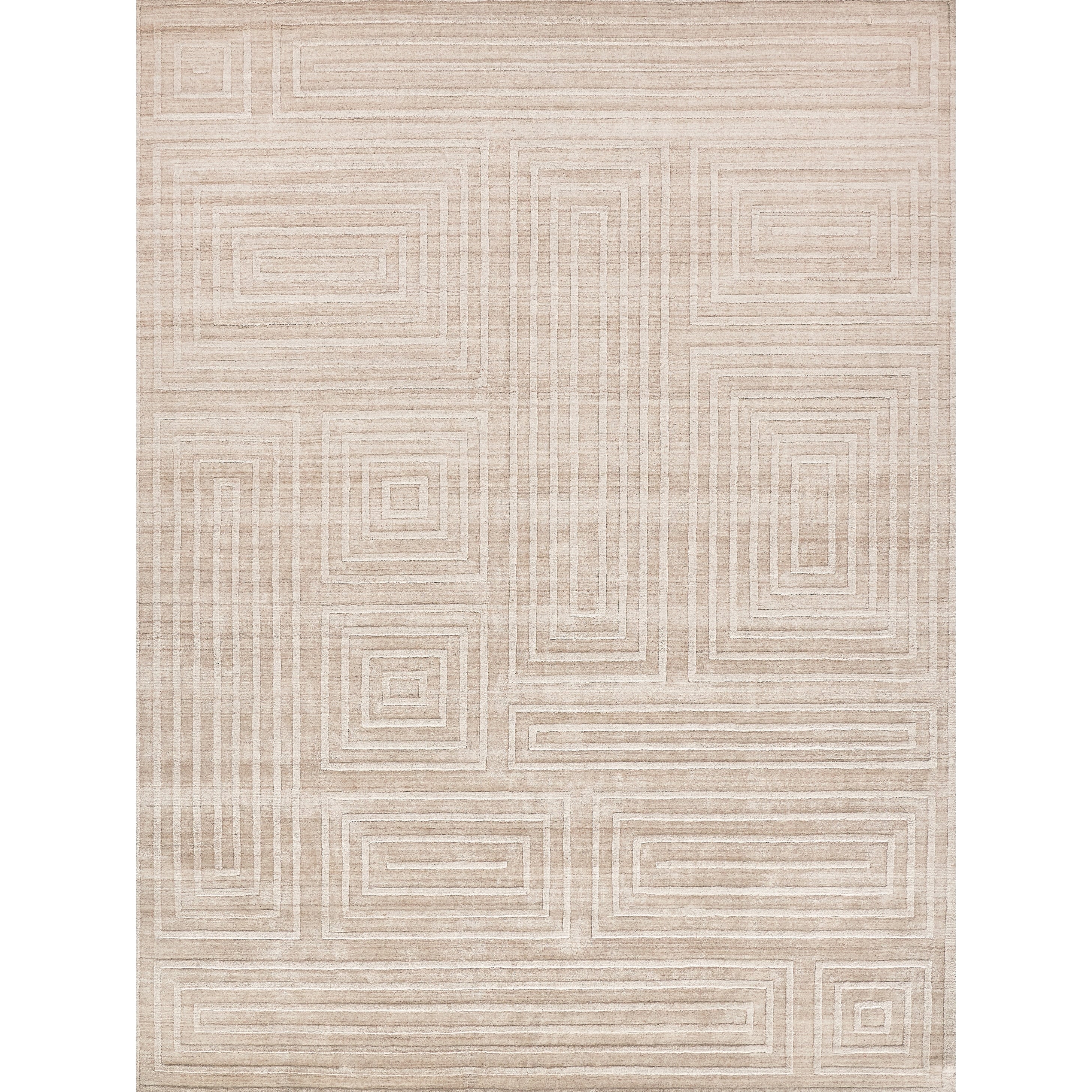 Lotus Hand Tufted Wool Bamboo Silk Beige Brown Area Rug