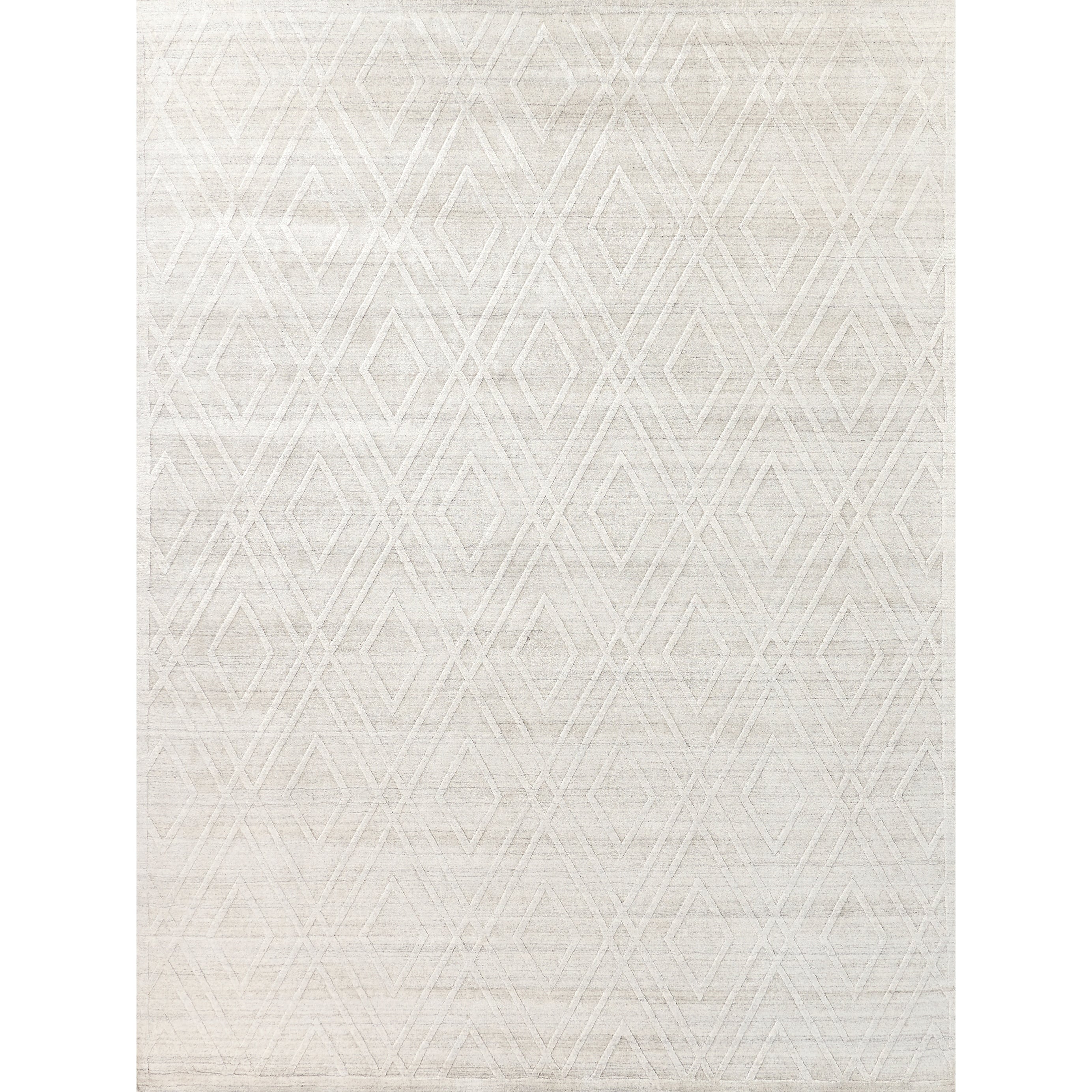Lotus Hand Tufted Wool Bamboo Silk Ivory Area Rug