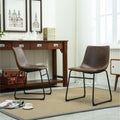 Carbon Loft Inyo Antique Brown Pu Leather Dining Chairs Set Of 2