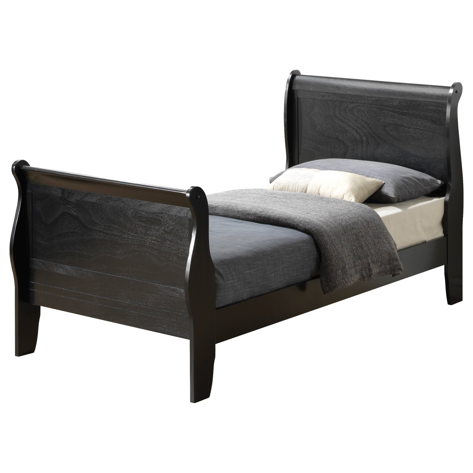 Louis Phillipe Wood Sleigh Bed