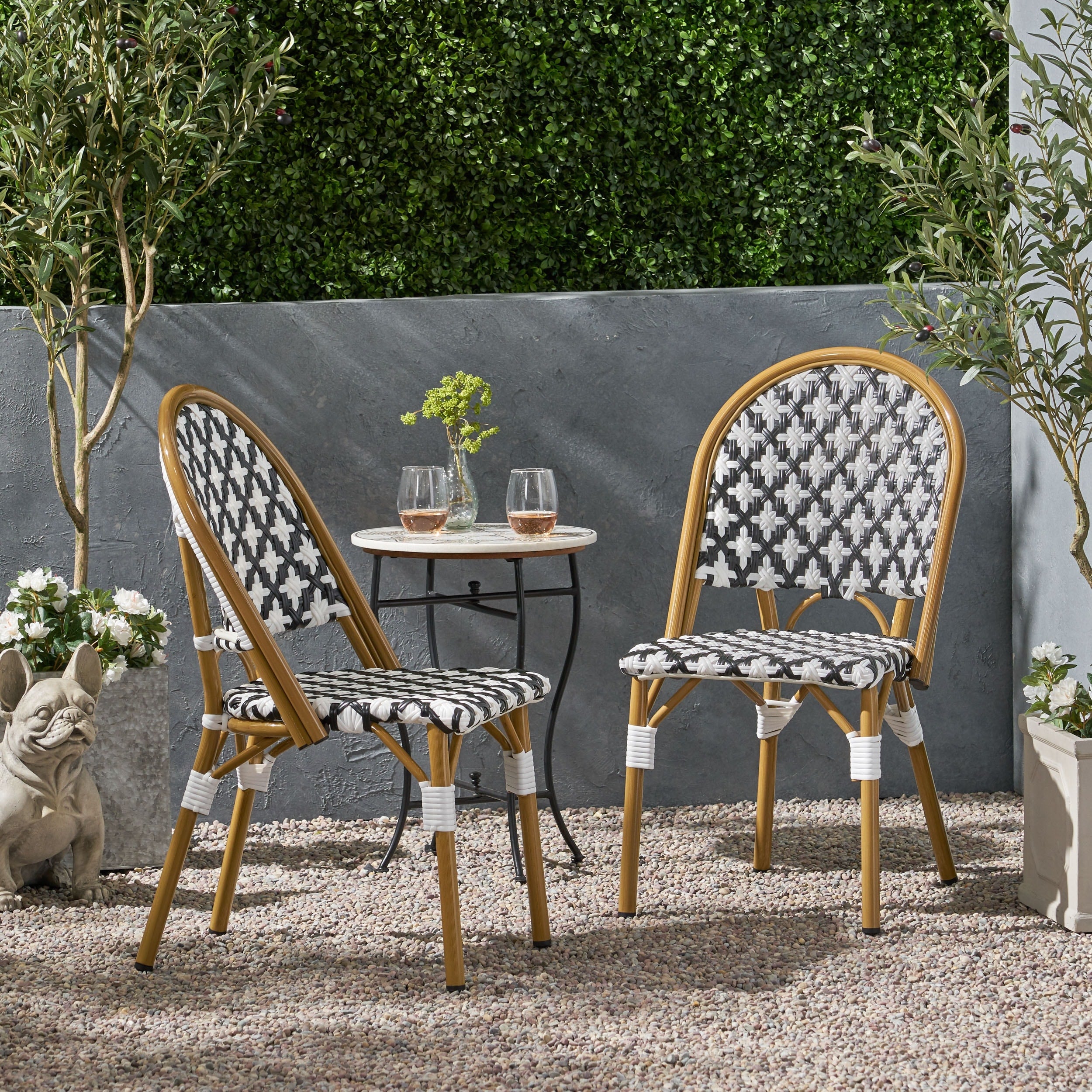 Louna Outdoor French Cafe Chairs Set Of 2 By Christopher Knight Home