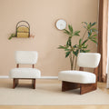 Lounge Chair Accent Chair Padded Chair Set Of 2 With Wood Frame Side Chair Corner Chair Beige Walnut Dressing Chair