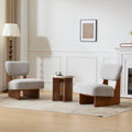 Lounge Chair Grey Walnut Accent Chair Padded Chair Set Of 2 With Wood Frame Side Chair Corner Chair Dressing Chair
