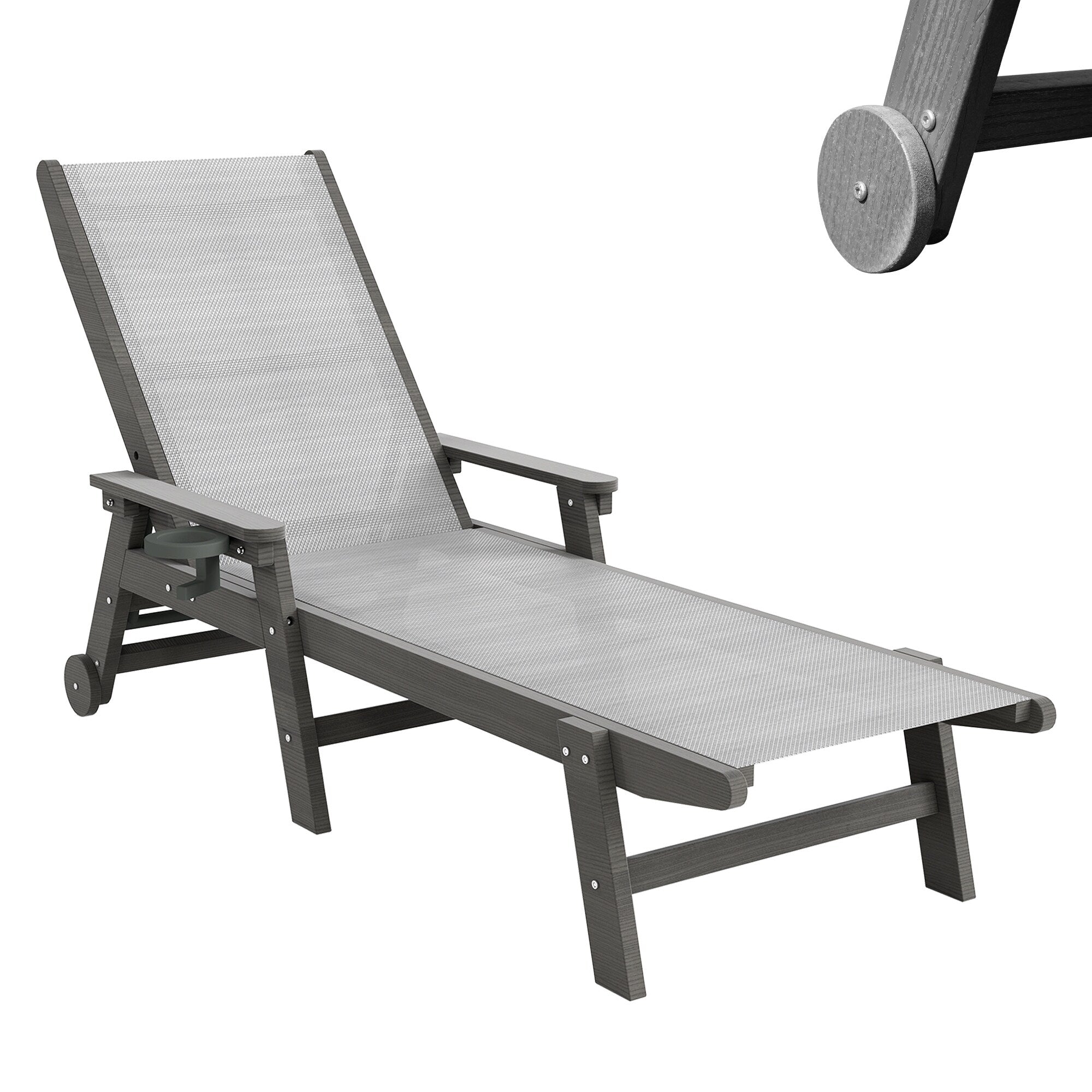 Lounge Chair Outdoor Chaise Lounge Outdoor With Wheels Patio Lounge Chair Adjustable 5 Position Recliner