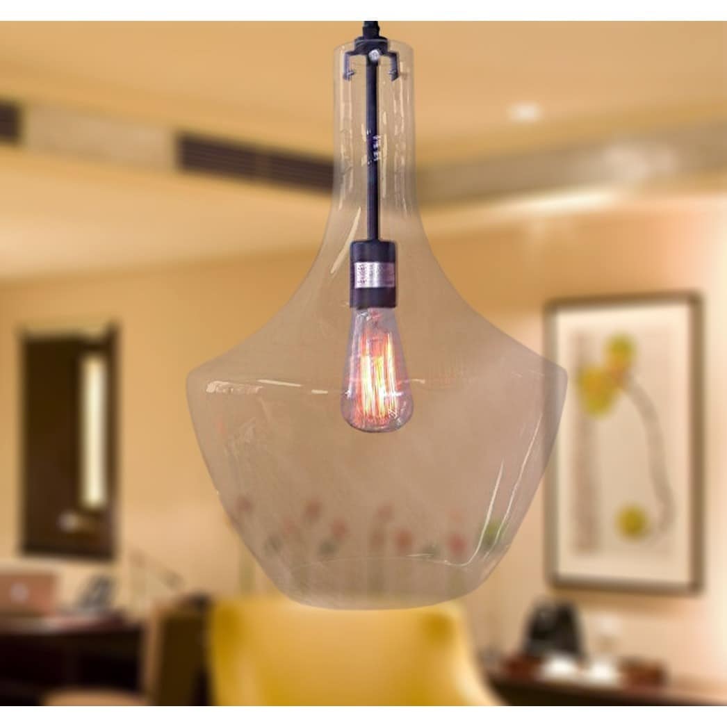 Love 1 Light Adjustable Cord Glass Pendant Includes Edison Bulb