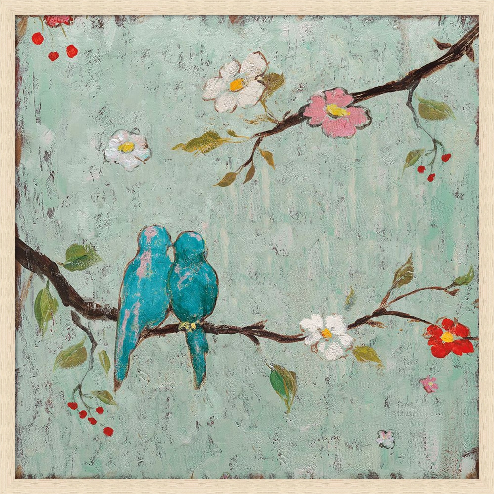 Love Birds Iv By Katy Frances Framed Mounted Canvas Wall Art Print