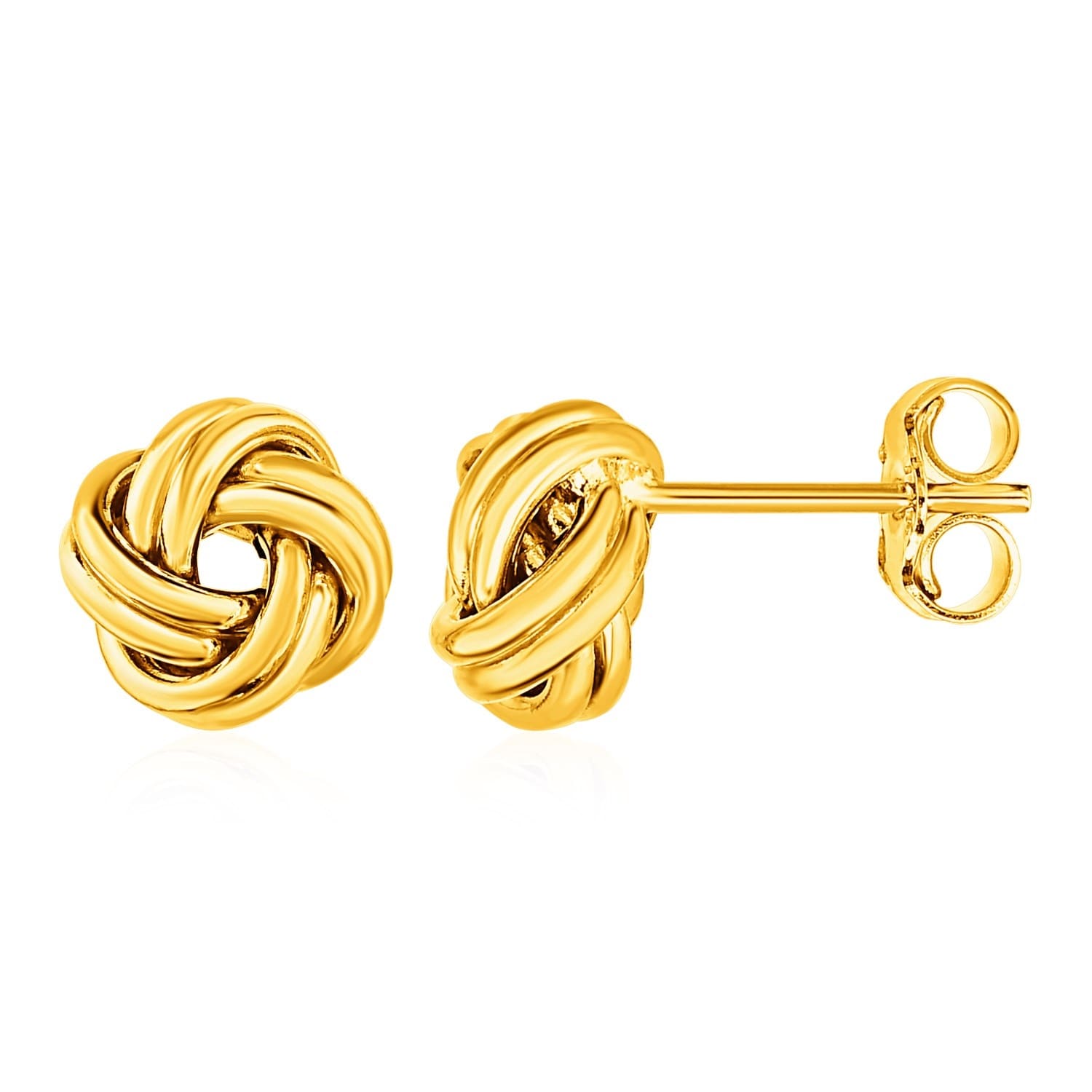 Love Knot Post Earrings In 14K Yellow Gold