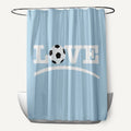 Love Soccer Word Print Shower Curtain