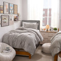 Love Thick Plush Coma Inducer Oversized Comforter Set Oyster Gray