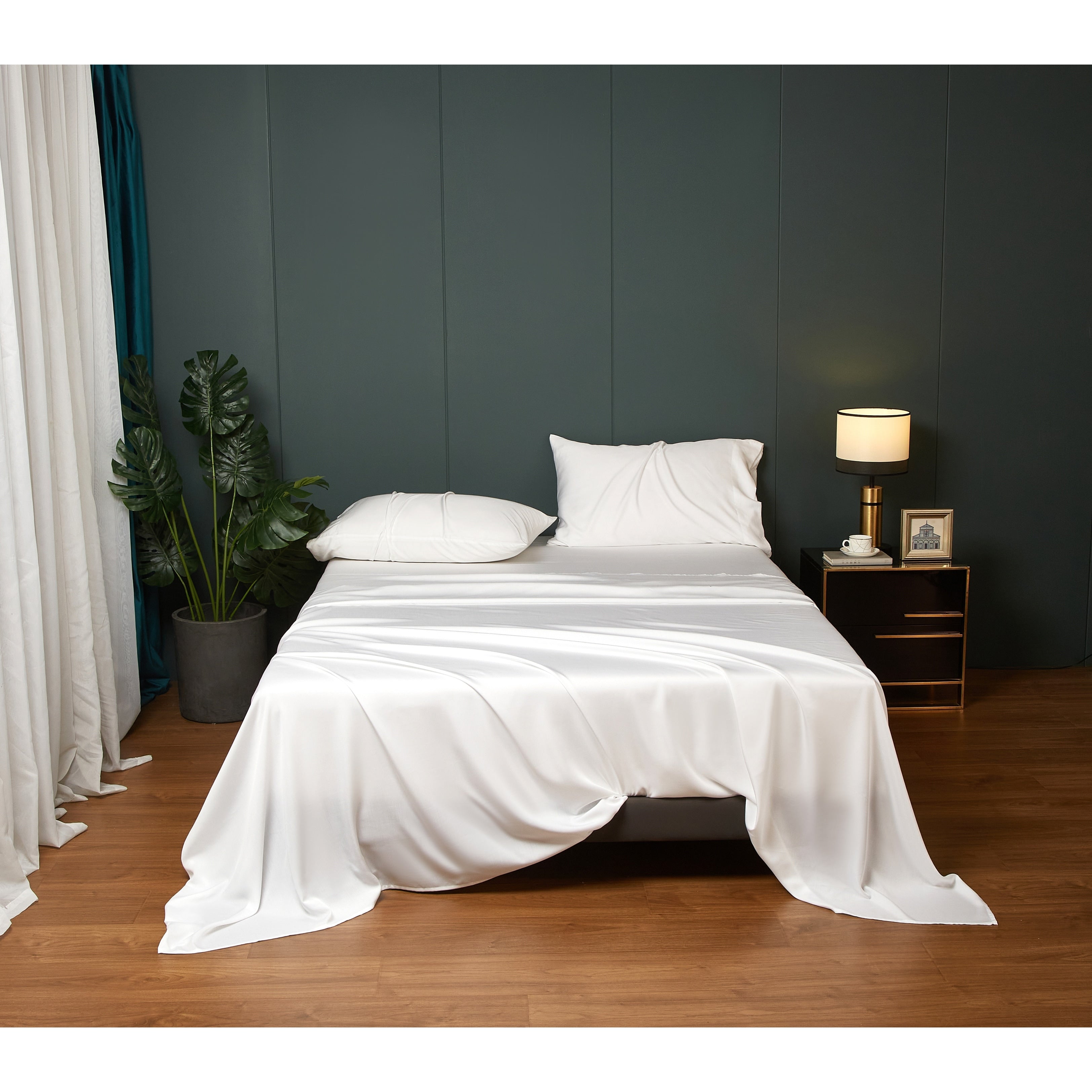Loveland Premium 100 Cotton Fresh White Sheet Set With Pillowcases Top Grade Natural