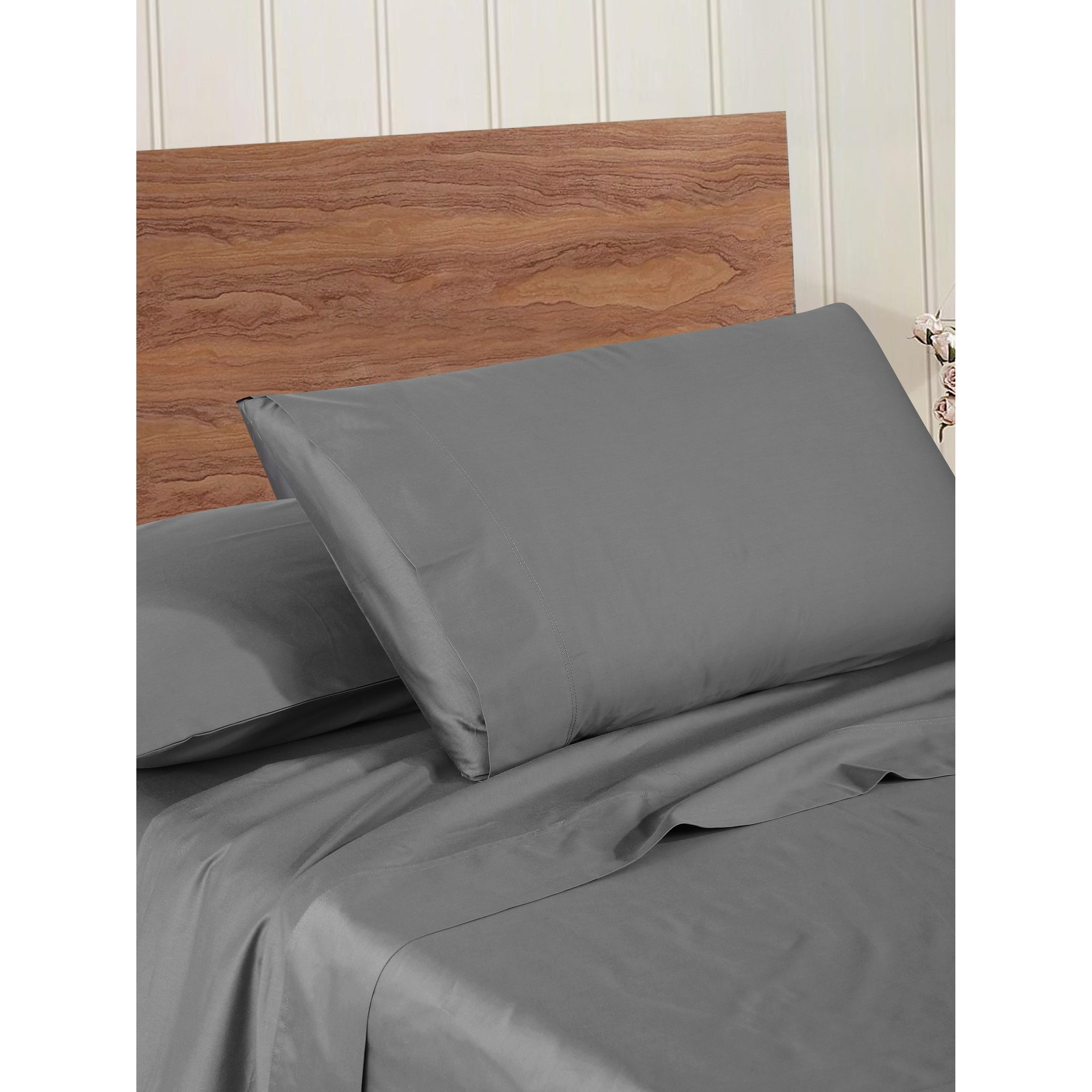 Loveland Premium 100 Cotton Cool Grey Sheet Set With Pillowcases Top Grade Natural