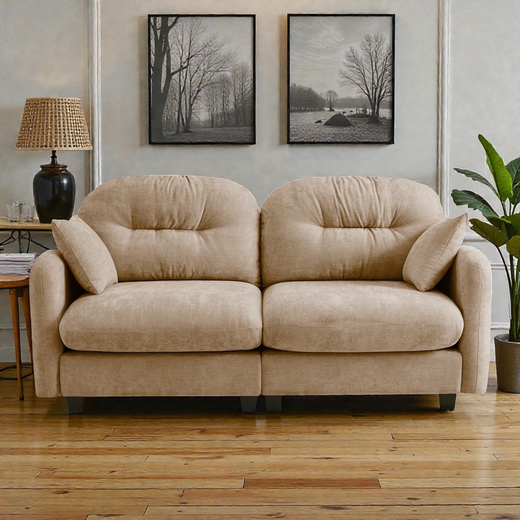 Loveseat Cloud Modular Sectional Sofa In Chenille Fabric Tufted Backrest Ergonomic Modern Couch For Living Room