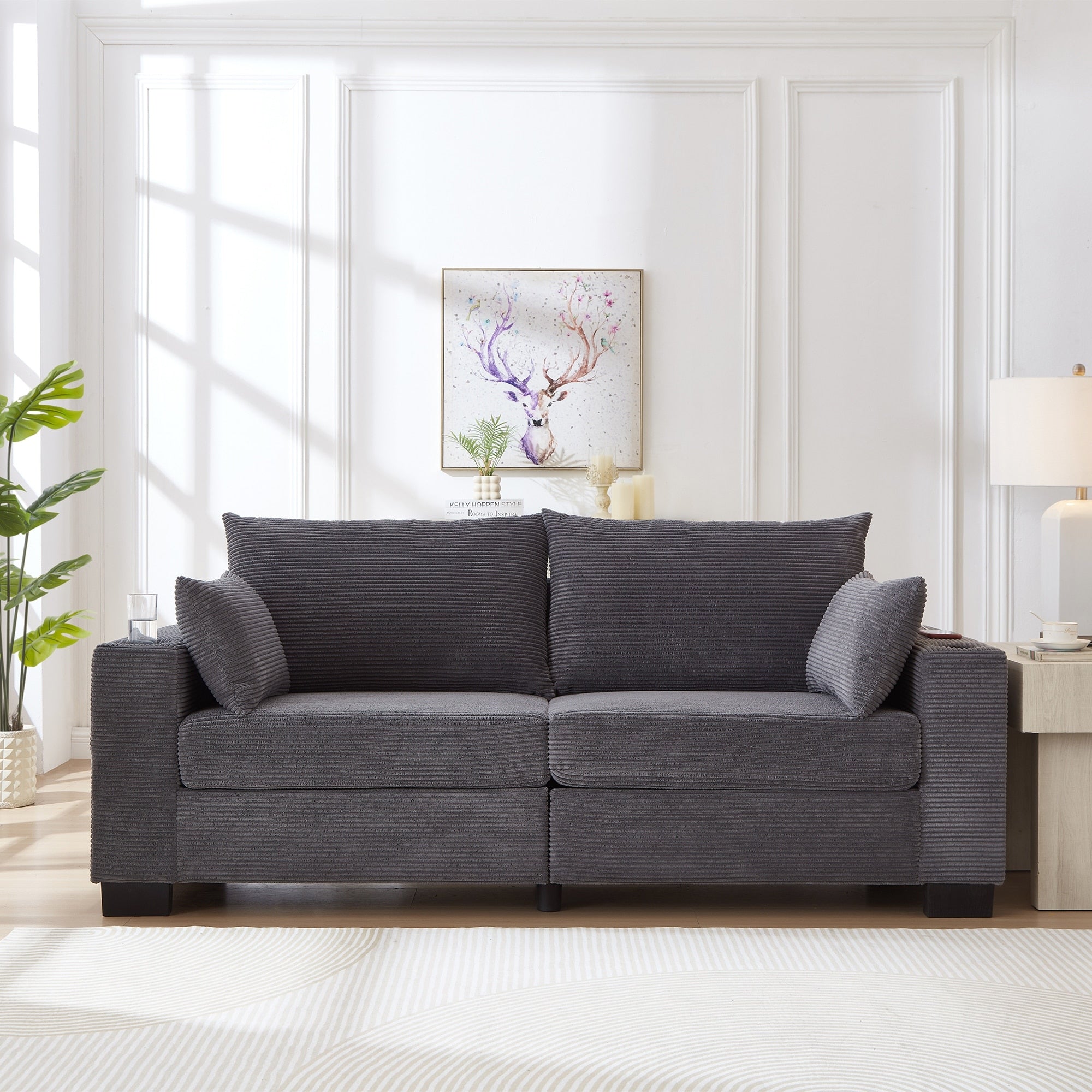 Loveseat Sofa Couch Floor Sofa Bed Lounge Sleeper Bed Accent Couch Settee With Cup Holders And Pockets