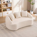 Loveseat Sofa Couch Off White Sleeper Sofa Couch With 3 Pillows Luxurious Upholstered 2 Seater Sofa Couch