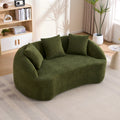Loveseat Sofa Couch Sleeper Sofa Couch With 3 Pillows Luxurious Upholstered Green 2 Seater Sofa Couch