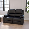 Copper Grove Malheur Leather Loveseat With Two Built In Recliners
