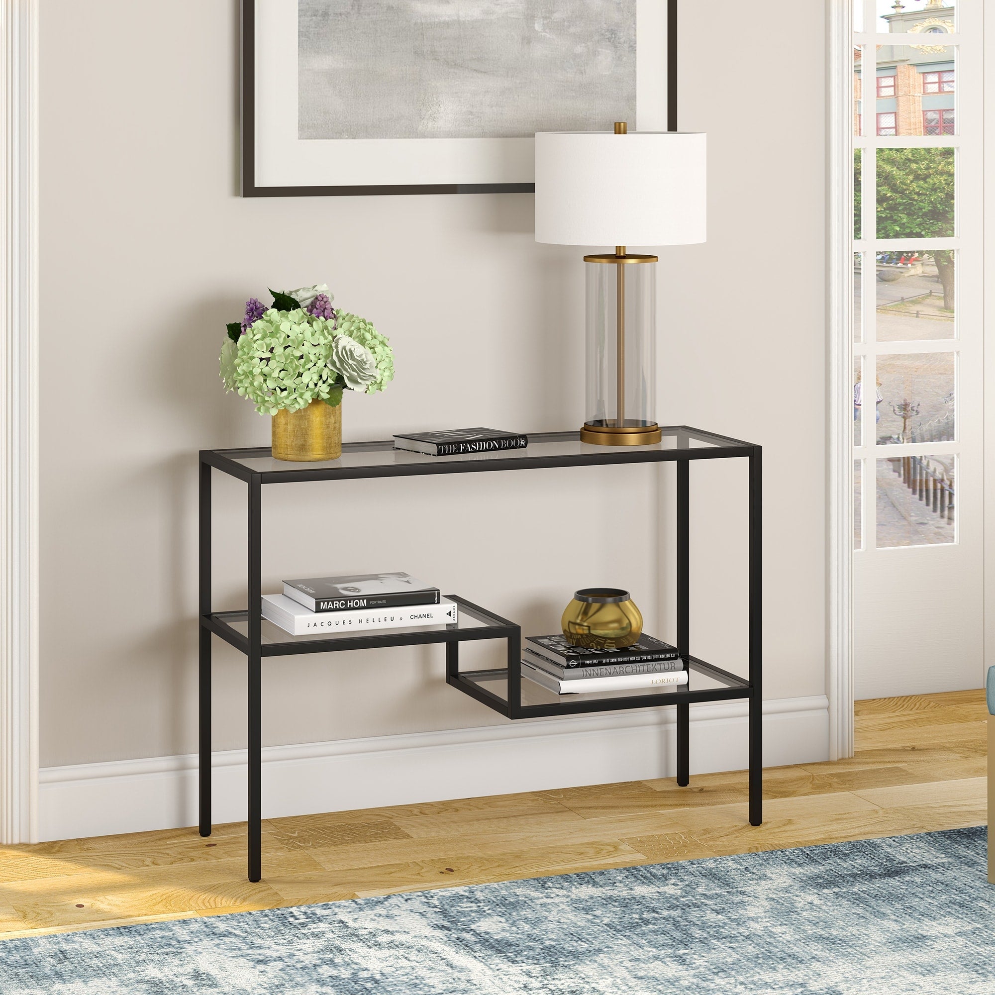 Lovett Console Table Blackened Bronze Finish