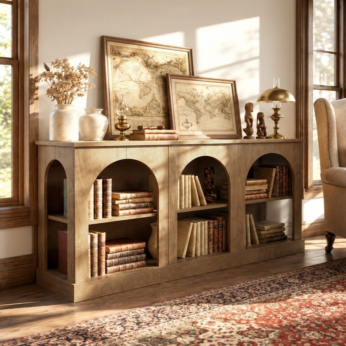 Low Bookshelf 63 Inch Horizontal Bookshelf Low Profile Bookcase With Open Storage For Living Room Home Office Reading Nook