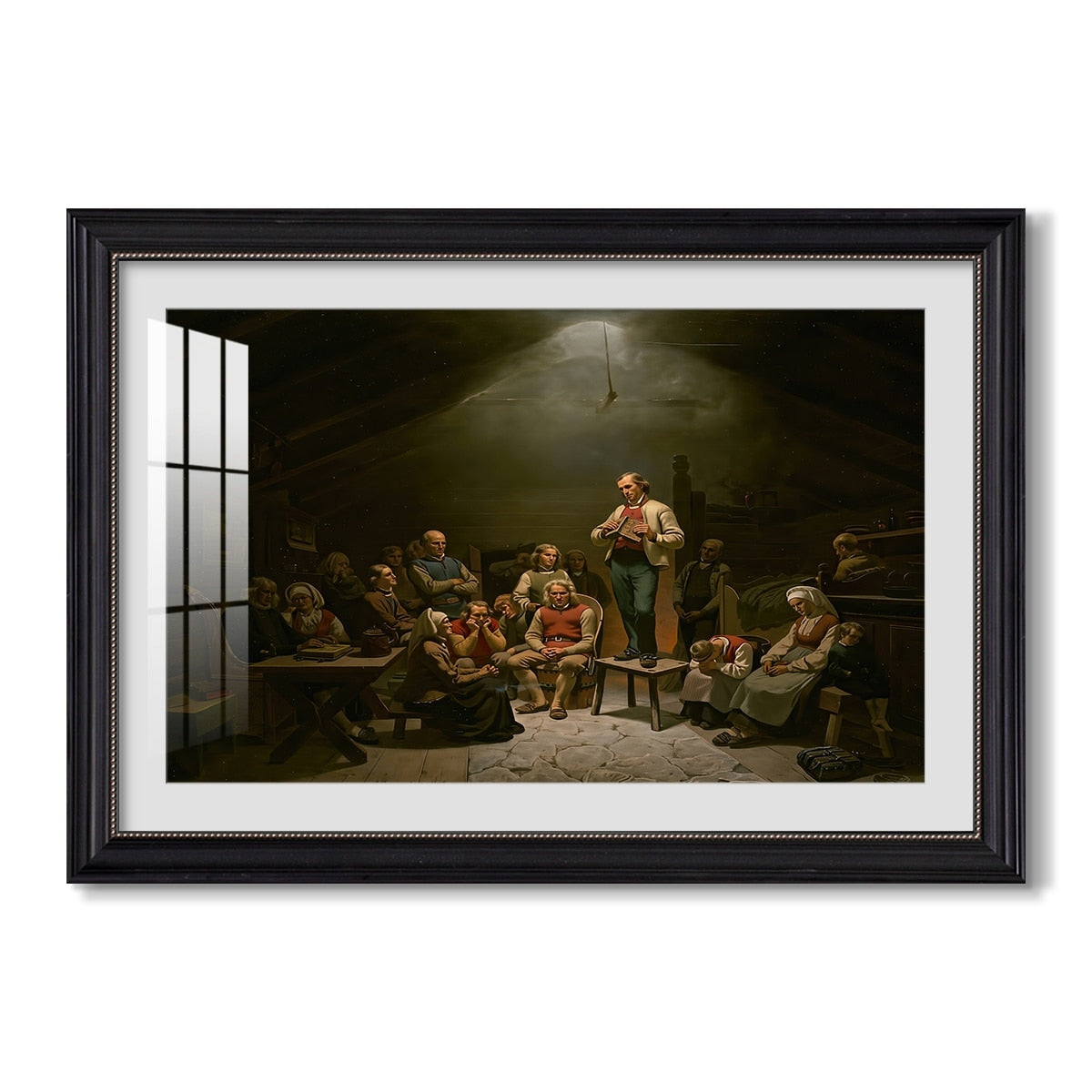 Low Church Devotion 1848 Adolph Tidemand Custom Framed Print
