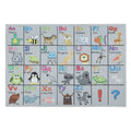 Low Pile Kids Rug For Playroom Ultra Thin Non Slip Road Area Rug For Kids Washable Cotton Educational Rug For Kids Room