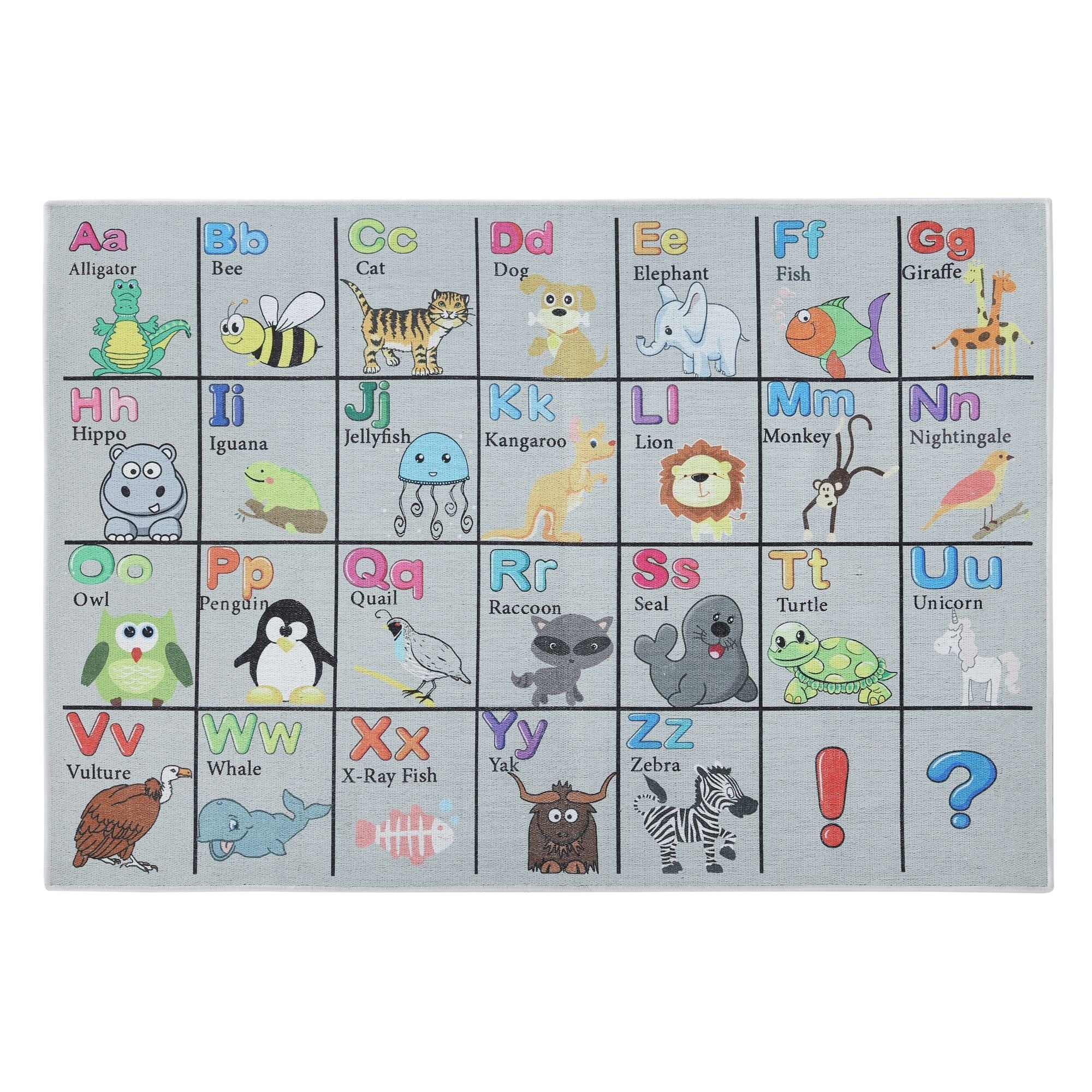 Low Pile Kids Rug For Playroom Ultra Thin Non Slip Road Area Rug For Kids Washable Cotton Educational Rug For Kids Room