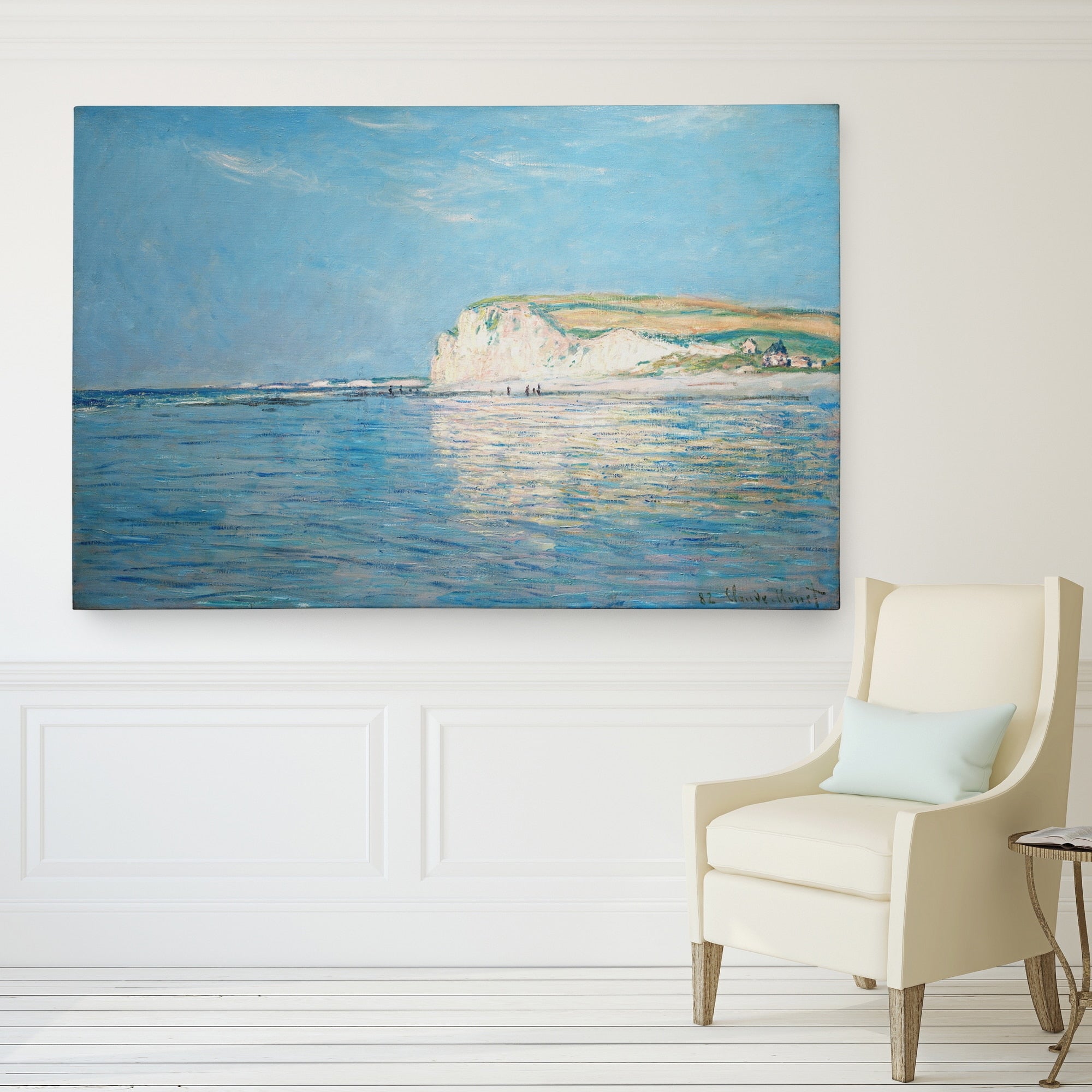 Claude Monets Low Tide At Pourville Gallery Wrapped Canvas Wall Art