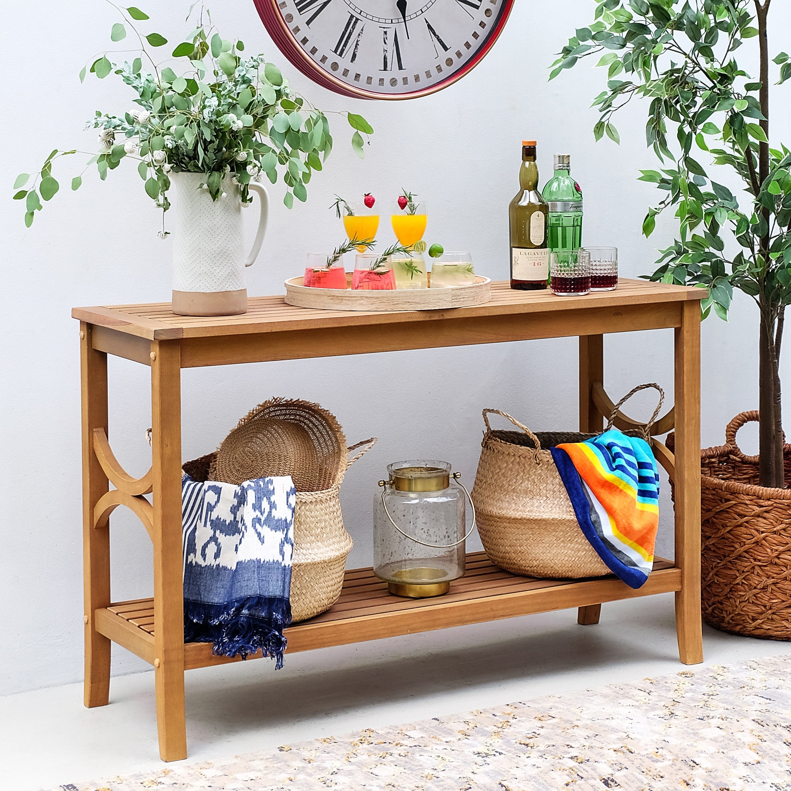 Havenside Home Lowell Teak Patio Console Table