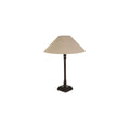 Luca Table Lamp Slim Metal Blackened Bronze Finish Natural Linen Shade