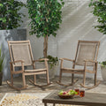 Lucas Outdoor Rustic Wicker Rocking Chairs Set Of 2 By Christopher Knight Home