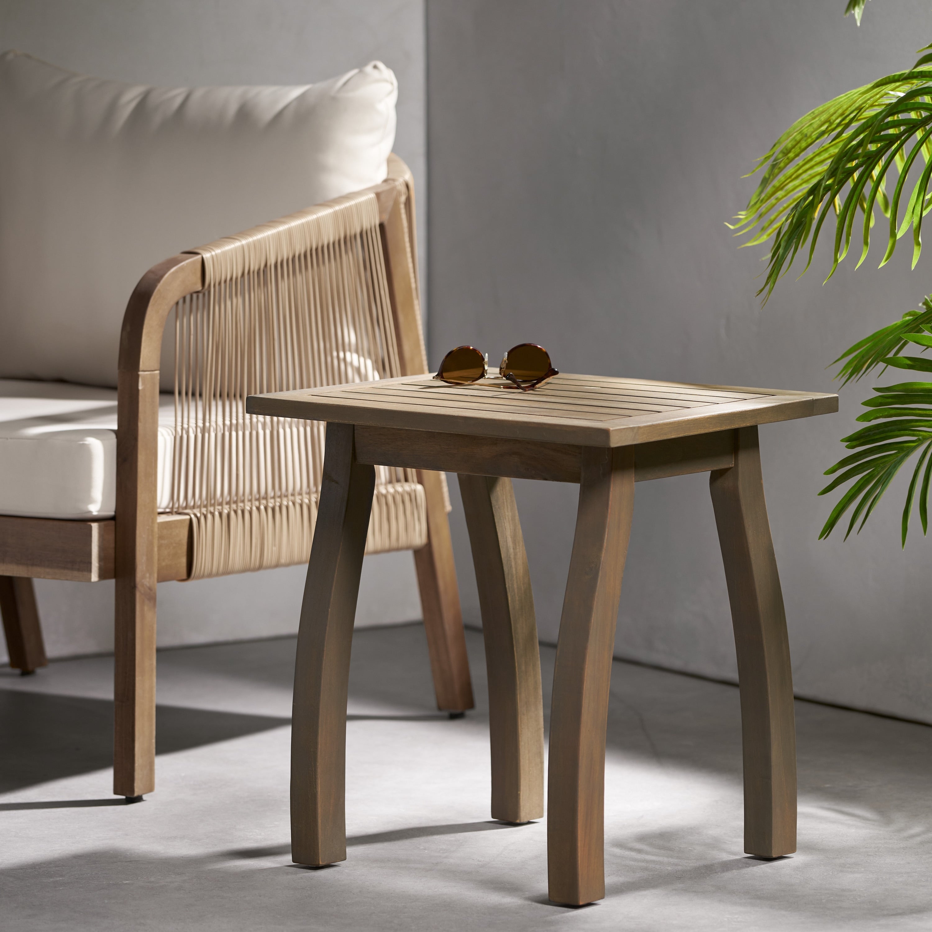 Lucca Outdoor Acacia Wood Side Table By Christopher Knight Home