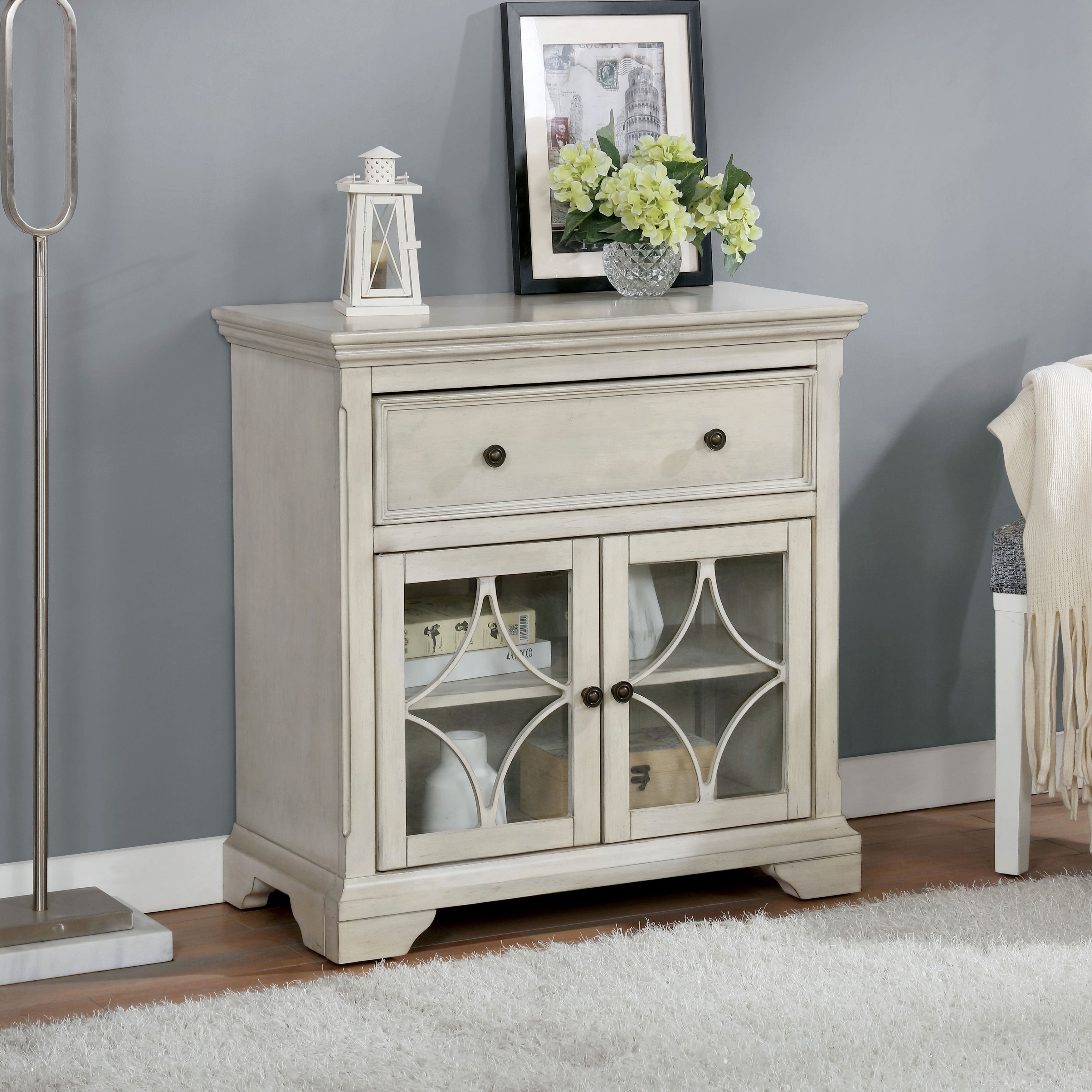 Furniture Of America Luccas Transitional Antique White Hallway Cabinet