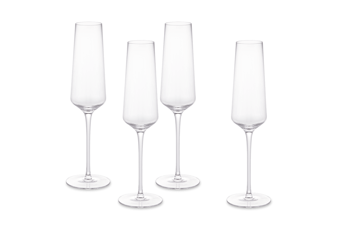 Lucent Champagne Glasses, Set of 4