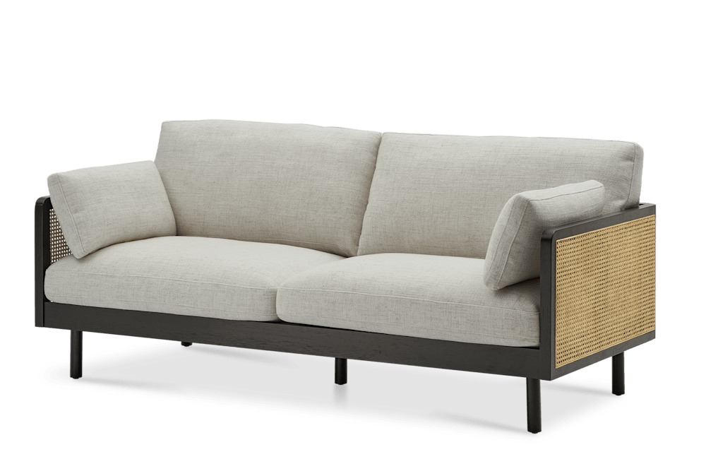 Lucia Cane Sofa, Black
