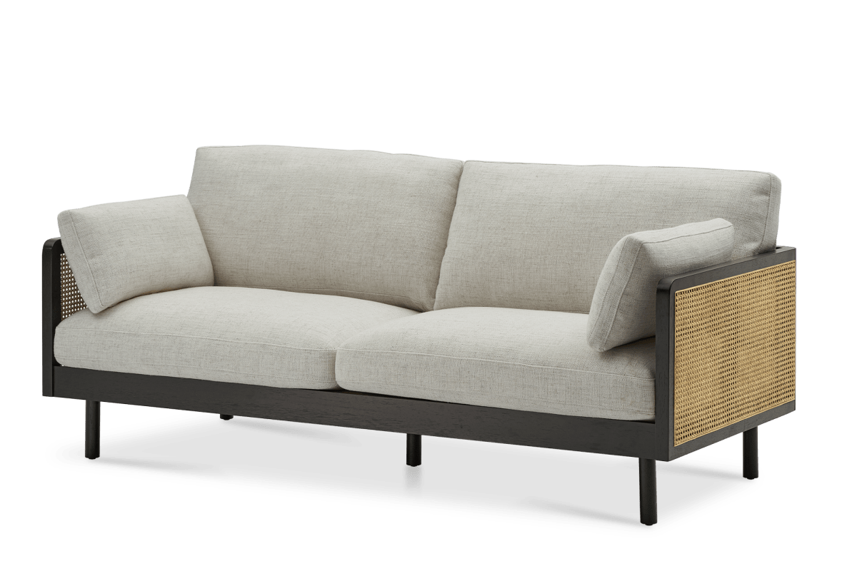 Lucia Cane Sofa, Black