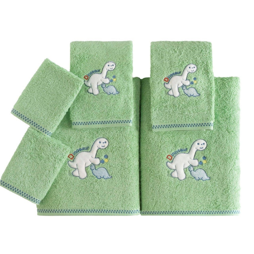 Lucia Minelli Kids Dinosaur Butterfly Embroidered 6 Piece Turkish Cotton Towel Set